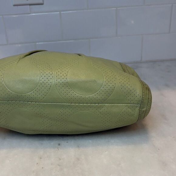 Coach Bag Purse Handbag Leather Parker Perforated Signature OpArt Hobo Crossbody - Picture 9 of 16